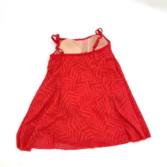 Swim Solutions Coral Pink Women’s Tummy Control Swim Dress Swimsuit 8 NWT - Picture 4 of 4